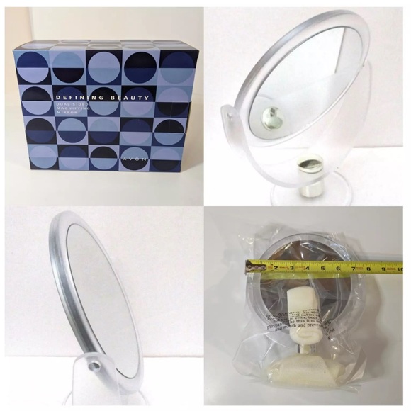 Dual Sided Magnifying Travel Mirror, Free Standing Makeup Vanity Defining Beauty - Picture 3 of 11